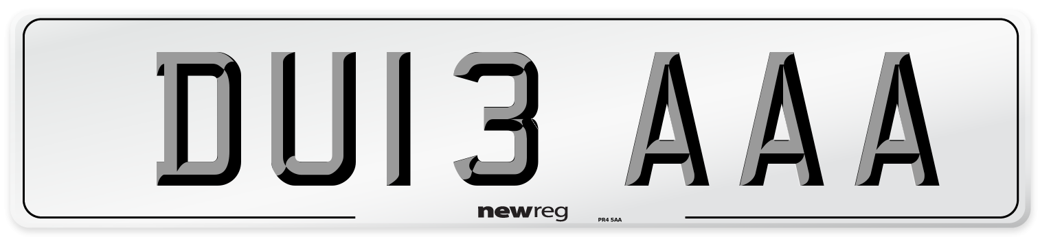 DU13 AAA Number Plate from New Reg